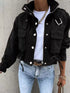 Women's cropped drawstring jacket with pockets