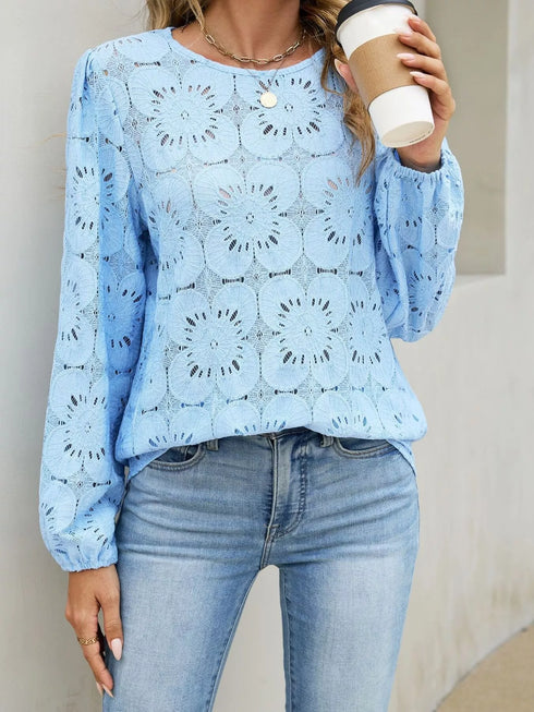 Floral Eyelet Lace Long Sleeve Blouse - product image 4