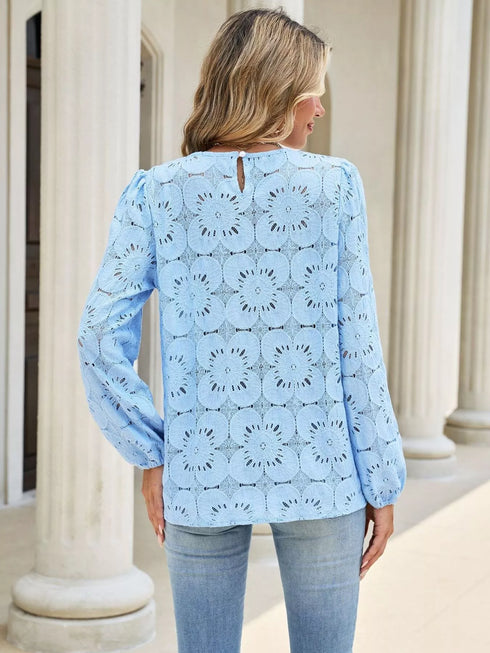 Floral Eyelet Lace Long Sleeve Blouse - product image 6