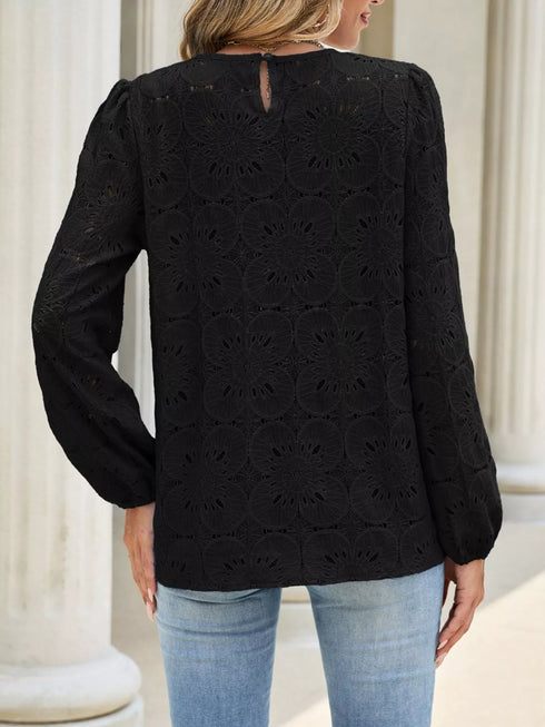 Floral Eyelet Lace Long Sleeve Blouse - product image 15