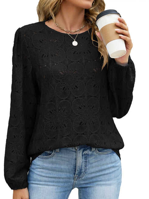 Floral Eyelet Lace Long Sleeve Blouse - product image 16