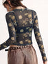 Floral Print Mesh Long Sleeve Top - product image 3