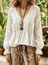 Floral V-Neck Flounce Sleeve Peplum Blouse - product image 2