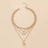 Four-Layer Pendant Necklace - Gold or Silver