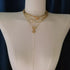 Gold 4-Piece Layered Coin Pendant Necklace