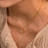 Gold Cross Pendant Necklace with Zircon
