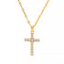 Gold Cross Pendant Necklace with Zircon