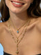 Gold Layered Cross and Heart Necklace