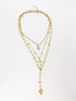 Gold Layered Cross and Heart Necklace