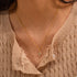 Gold Zircon Cross Stainless Steel Necklace
