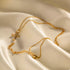 Gold Zircon Cross Stainless Steel Necklace