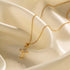 Gold Zircon Cross Stainless Steel Necklace