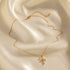 Gold Zircon Cross Stainless Steel Necklace