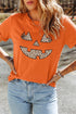 Halloween Pumpkin Face Leopard Graphic Tee - product image 1