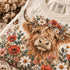 Highland Cow Floral Garden Graphic T-Shirt – Comfort Colors 1717 – close-up detail