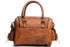 Rear view of the Walker Tanned brown leather weekender showing its handles and stitching