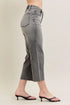 Judy Blue Gray Embroidered Wide-Leg Capri Jeans: Gray capri jeans, side view