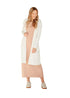 Full front view of white longline cardigan
