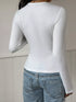 Lace Trim V-Neck Tie-Front Long Sleeve Top - product image 5