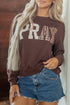 Plaid PRAY Graphic Crewneck Sweatshirt - product image 1