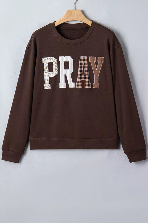 Plaid PRAY Graphic Crewneck Sweatshirt - product image 9
