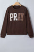 Plaid PRAY Graphic Crewneck Sweatshirt - product image 9