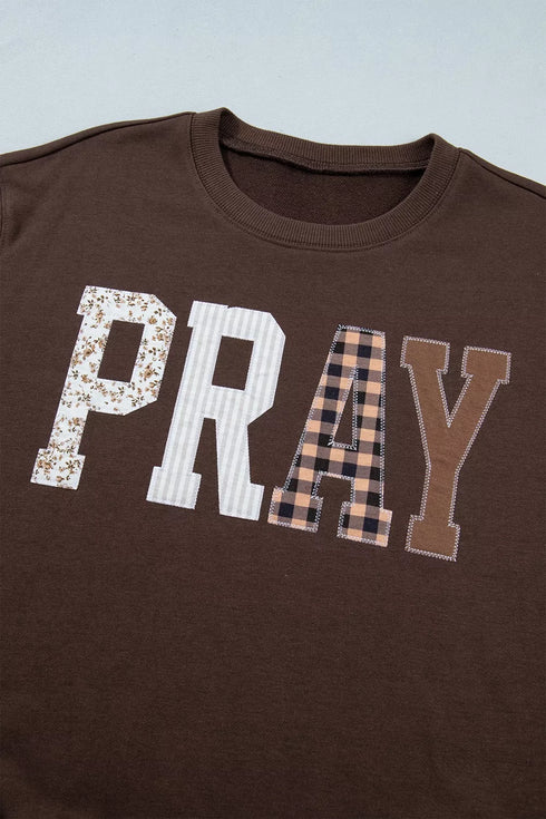 Plaid PRAY Graphic Crewneck Sweatshirt - product image 11