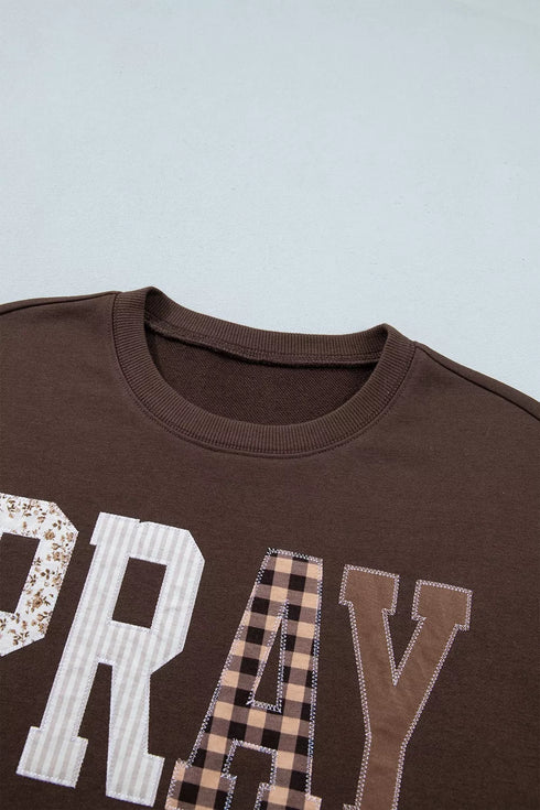 Plaid PRAY Graphic Crewneck Sweatshirt - product image 12