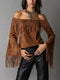 Plus Size Fringe Off-Shoulder Flare Sleeve Top - product photo 1