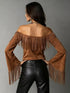 Plus Size Fringe Off-Shoulder Flare Sleeve Top - product photo 2