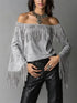 Plus Size Fringe Off-Shoulder Flare Sleeve Top - product photo 5