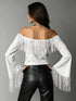 Plus Size Fringe Off-Shoulder Flare Sleeve Top - product photo 10