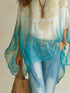 Plus Size Gradient Batwing Sleeve Flowy Blouse - product photo 2