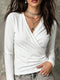 Plus Size Surplice Ruched Long Sleeve Top - product image 1