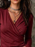 Plus Size Surplice Ruched Long Sleeve Top - product image 4