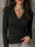 Plus Size Surplice Ruched Long Sleeve Top - product image 5
