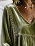 Plus Size Velvet Lace Detail V-Neck Blouse - product image 14