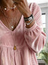 Plus Size Velvet Lace Detail V-Neck Blouse - product image 16
