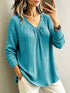 Ribbed V-Neck Long Sleeve Top - product image 11