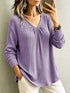 Ribbed V-Neck Long Sleeve Top - product image 14