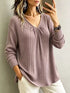 Ribbed V-Neck Long Sleeve Top - product image 16