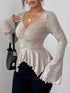 Ruched Ruffle Peplum Flared Sleeve Top - product image 6