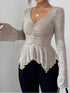Ruched Ruffle Peplum Flared Sleeve Top - product image 7