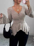 Ruched Ruffle Peplum Flared Sleeve Top - product image 8