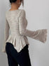 Ruched Ruffle Peplum Flared Sleeve Top - product image 10