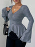 Ruched Ruffle Peplum Flared Sleeve Top - product image 15
