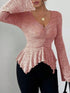 Ruched Ruffle Peplum Flared Sleeve Top - product image 17