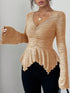 Ruched Ruffle Peplum Flared Sleeve Top - product image 20