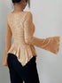 Ruched Ruffle Peplum Flared Sleeve Top - product image 21