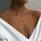 Silver Double Layer Pearl Y Necklace